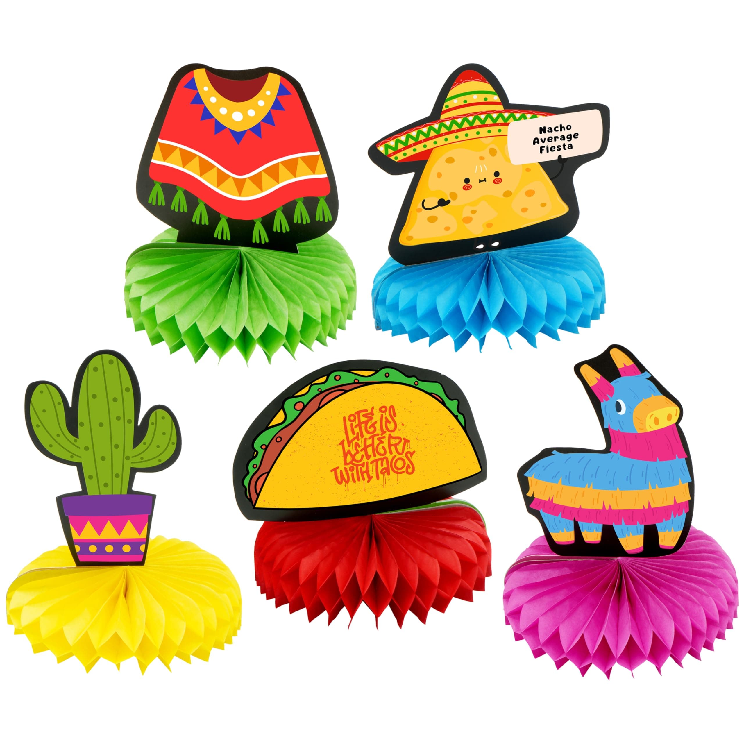 4E's Novelty Cinco de Mayo Honeycomb Centerpieces 5-Pack