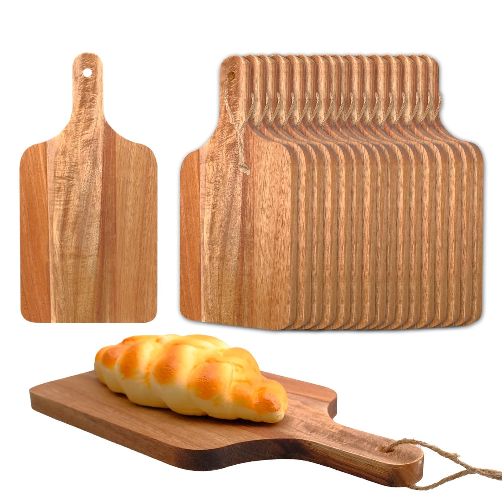 2-Piece Acacia Wood Charcuterie Board Set with Handle