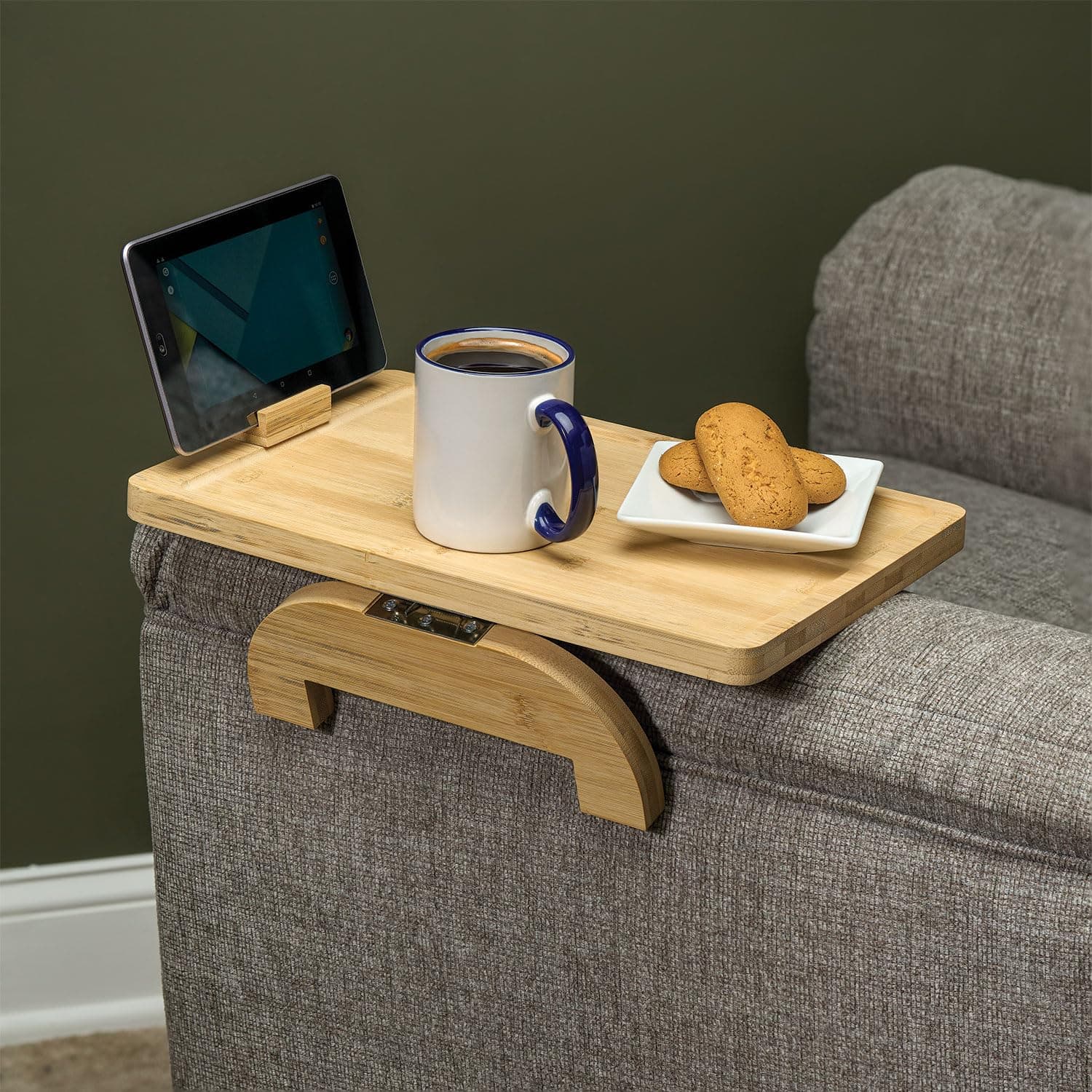 Acacia Wood Sofa Arm Tray Premium