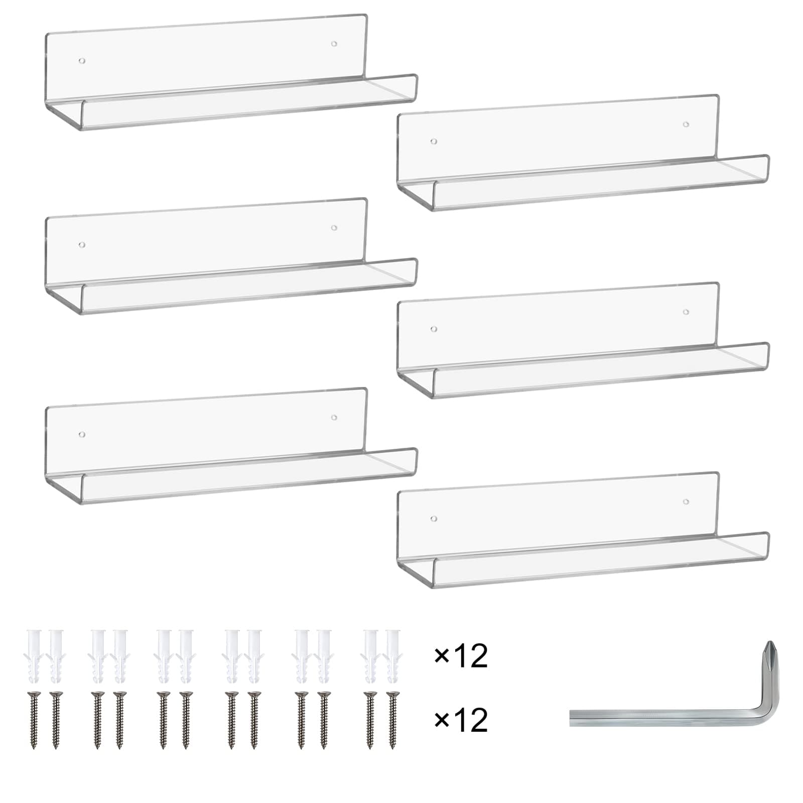 Acrylic Floating Bathroom Shelf Clear