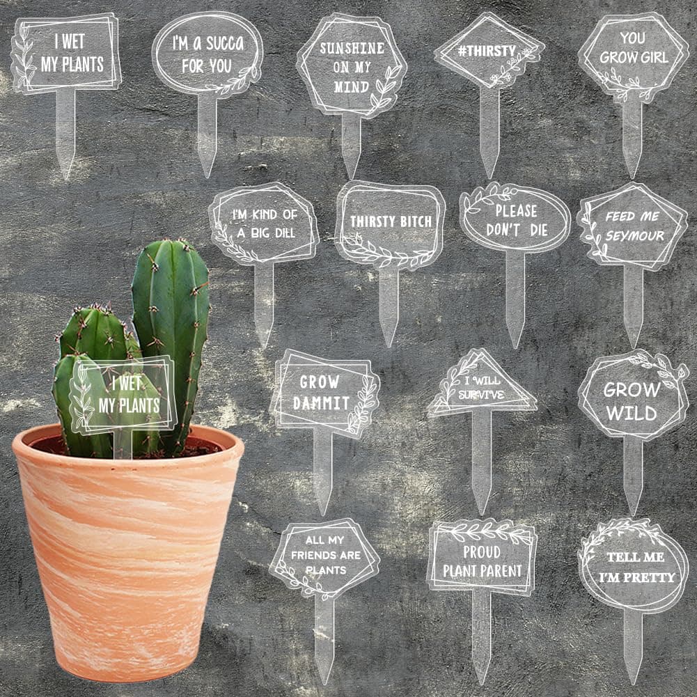 Zexuie Frosted Acrylic Plant Markers Set of 20
