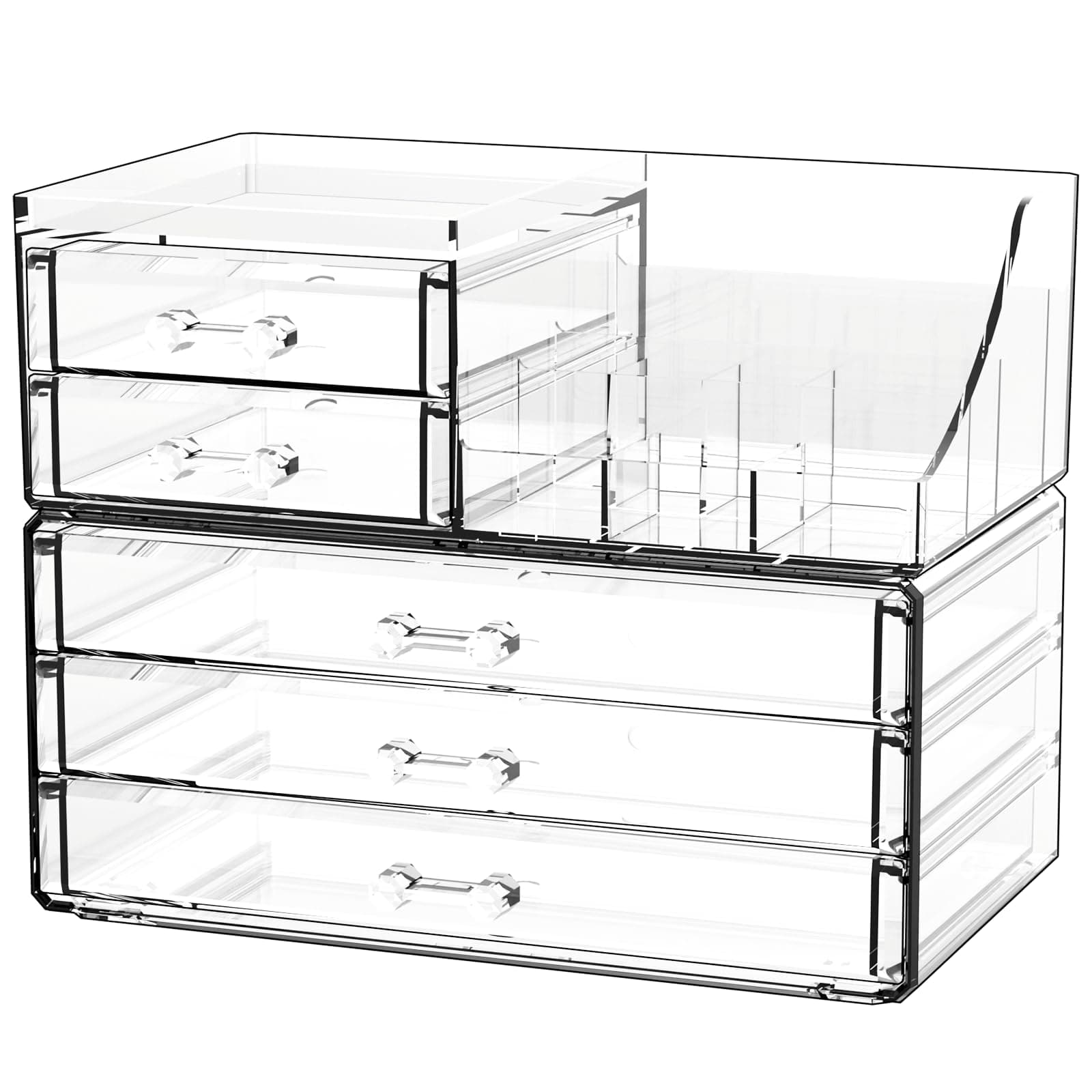 BINO Manhattan Series Acrylic Makeup Drawer Organizer 5 Drawers