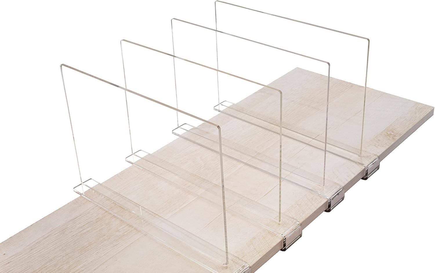 Acrylic Shelf Dividers Set of 4, Heavy Duty