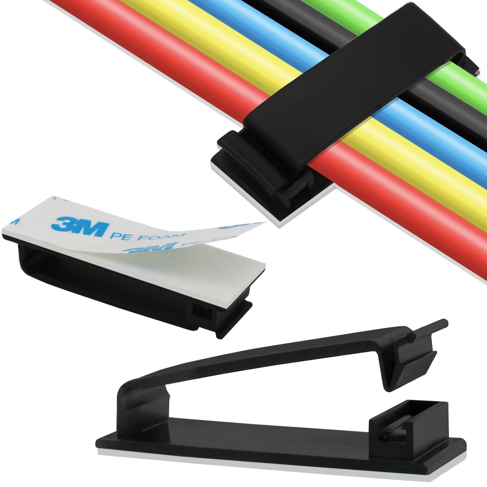 Adhesive Cable Clips Wire Organizer 20-Pack