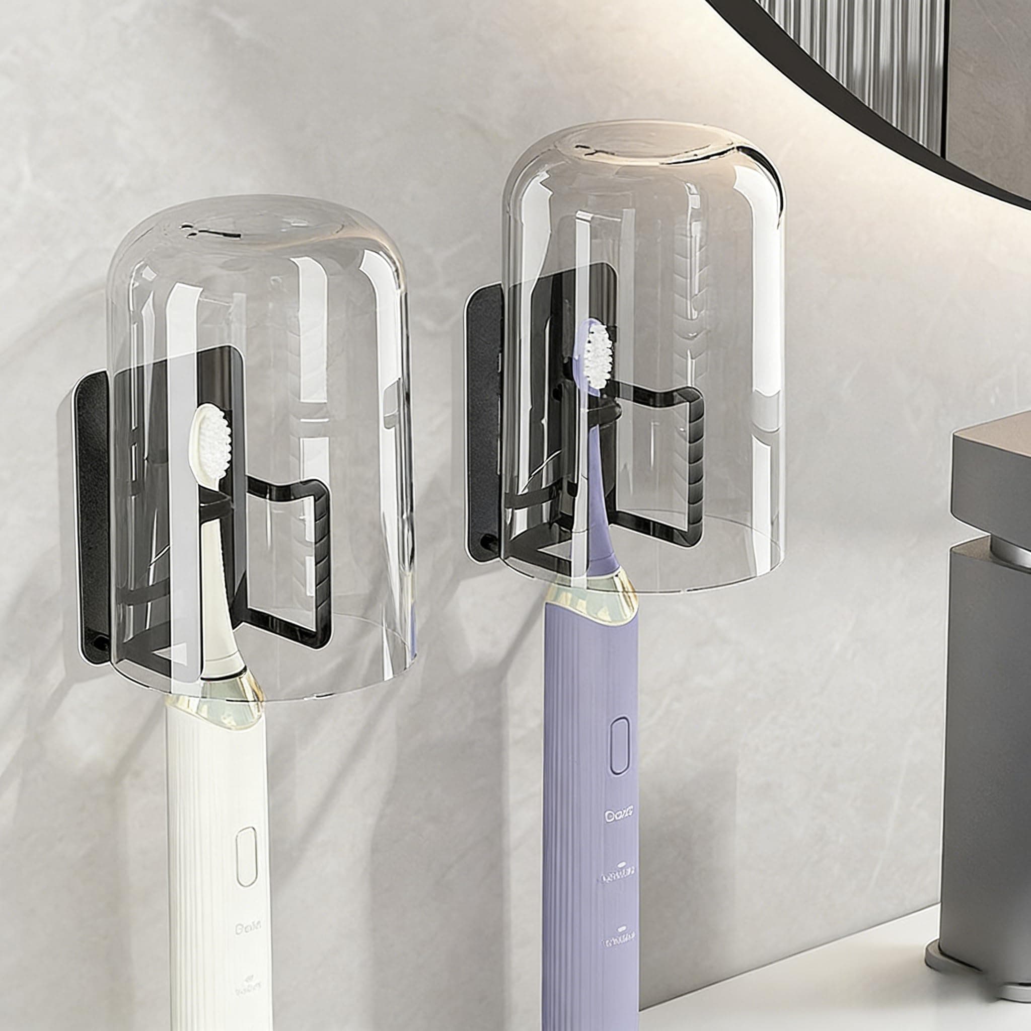 Adhesive Toothbrush Holder with Cup