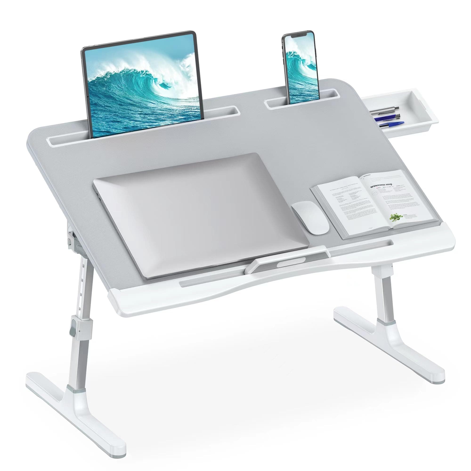 HETTHI Adjustable Laptop Bed Table with Drawer