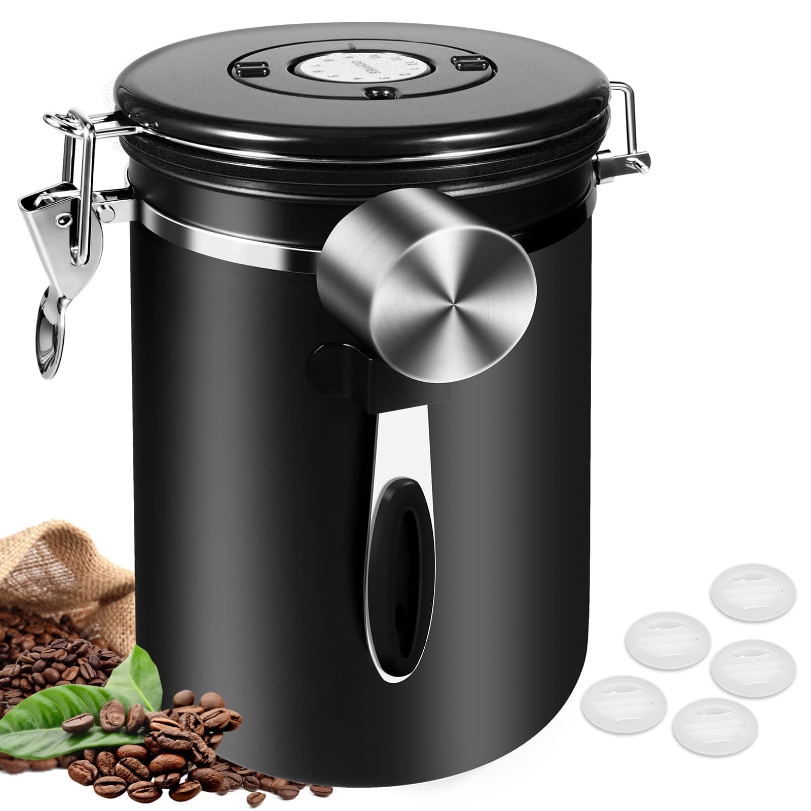 Airtight Coffee Bean Canister with Date Tracker