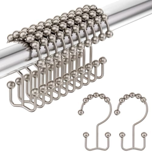 Amazer Stainless Shower Curtain Hooks Rustproof Rings 12-Pack