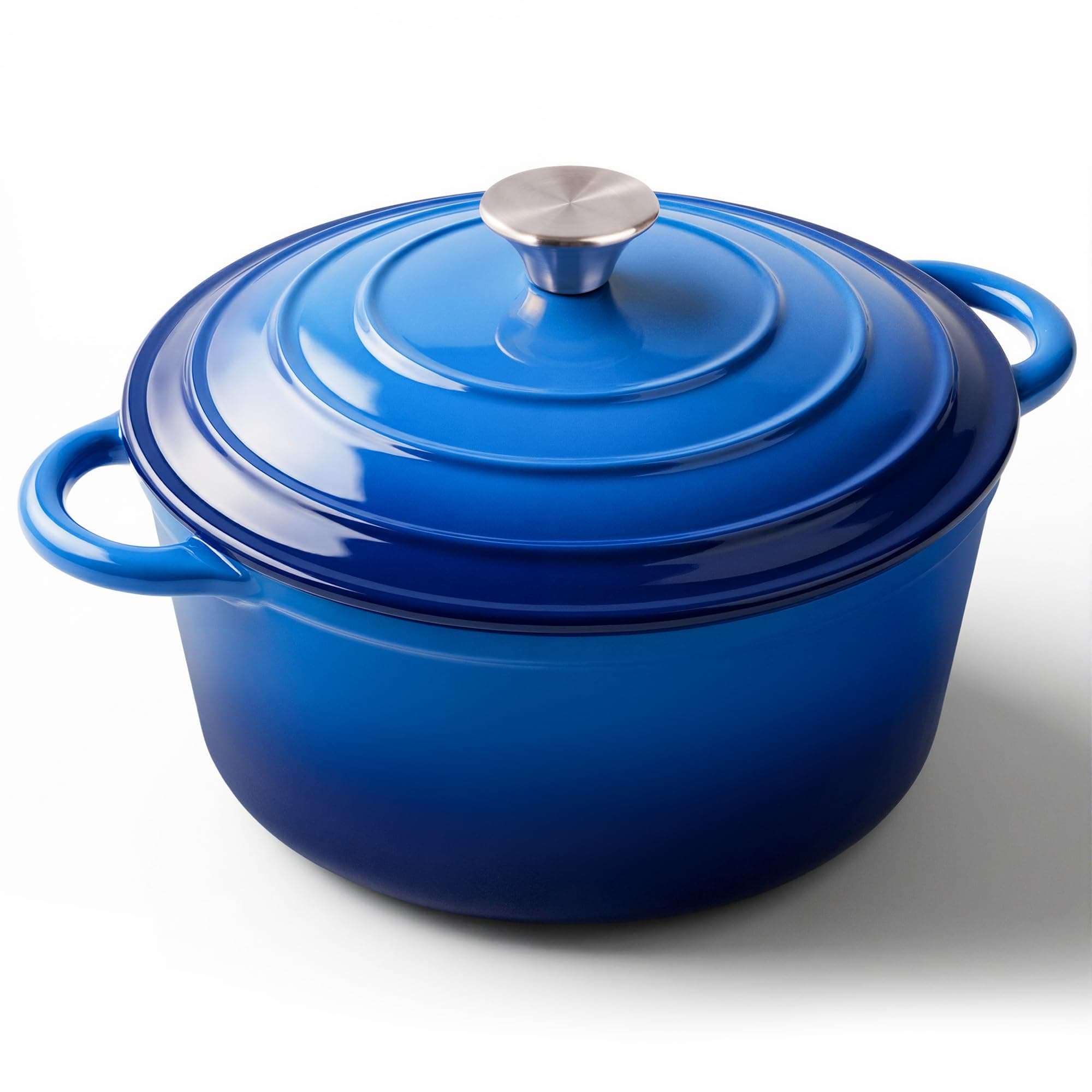 Amazon Basics Enameled Cast Iron Dutch Oven with Lid, 6 Qt., Red