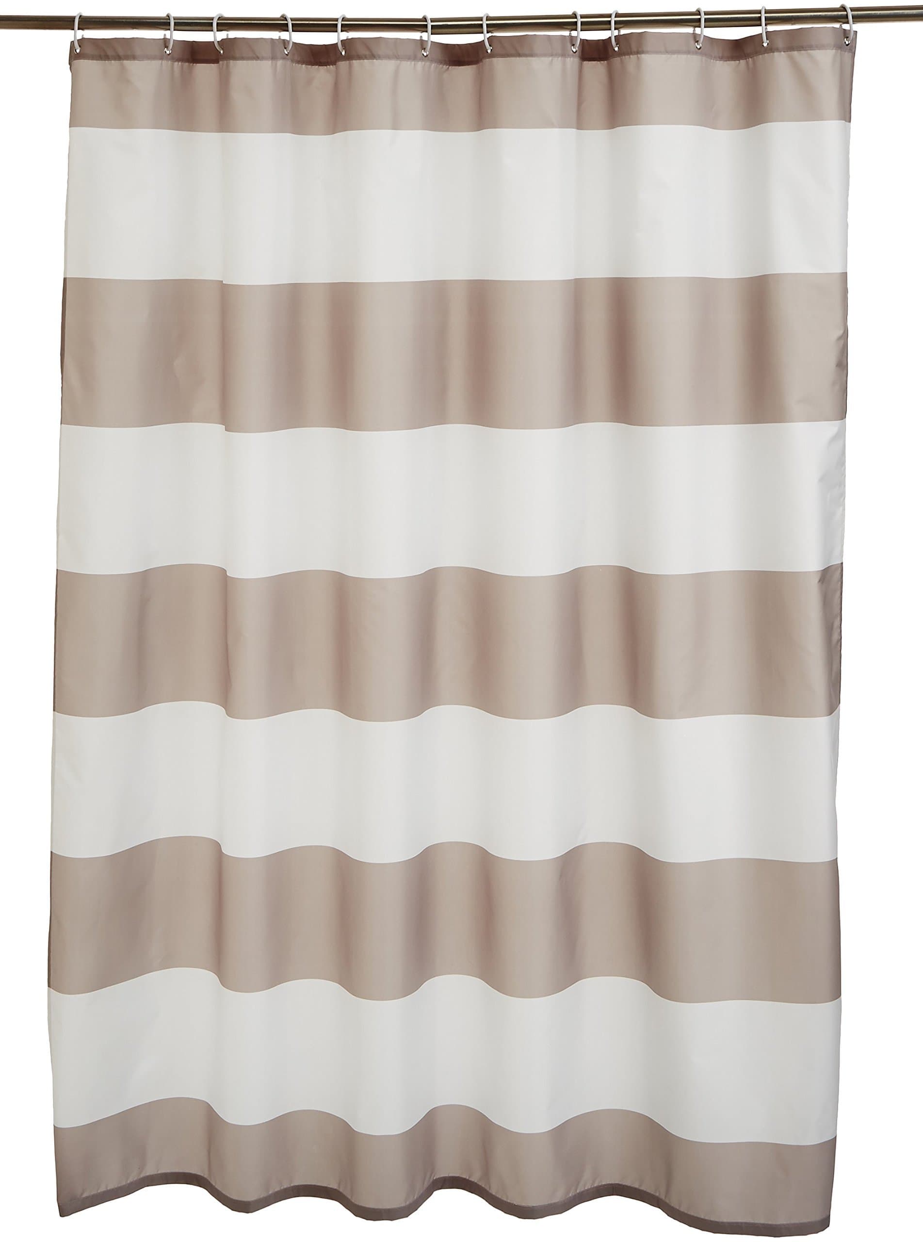 Amazon Basics Water-Resistant Fabric Shower Curtain