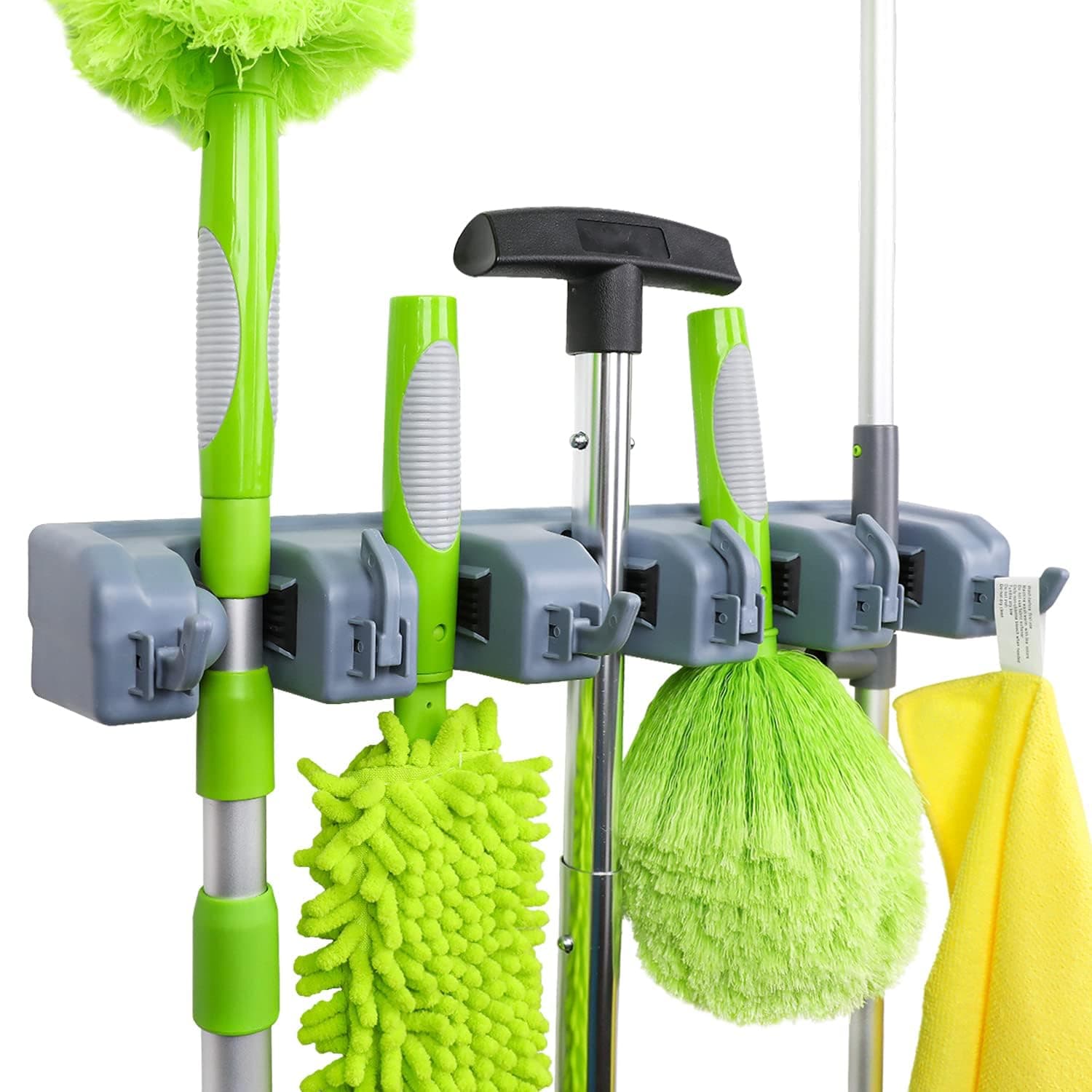 Amazon Basics Heavy Duty Wall Mount Broom and Mop Holder