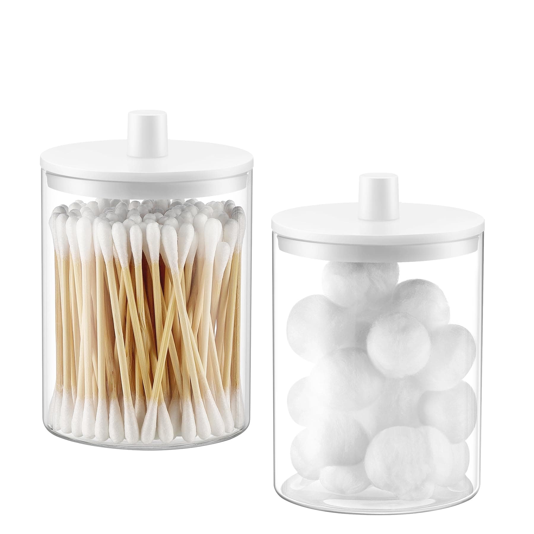 Glass Apothecary Jar Set - Bathroom Counter Organizer