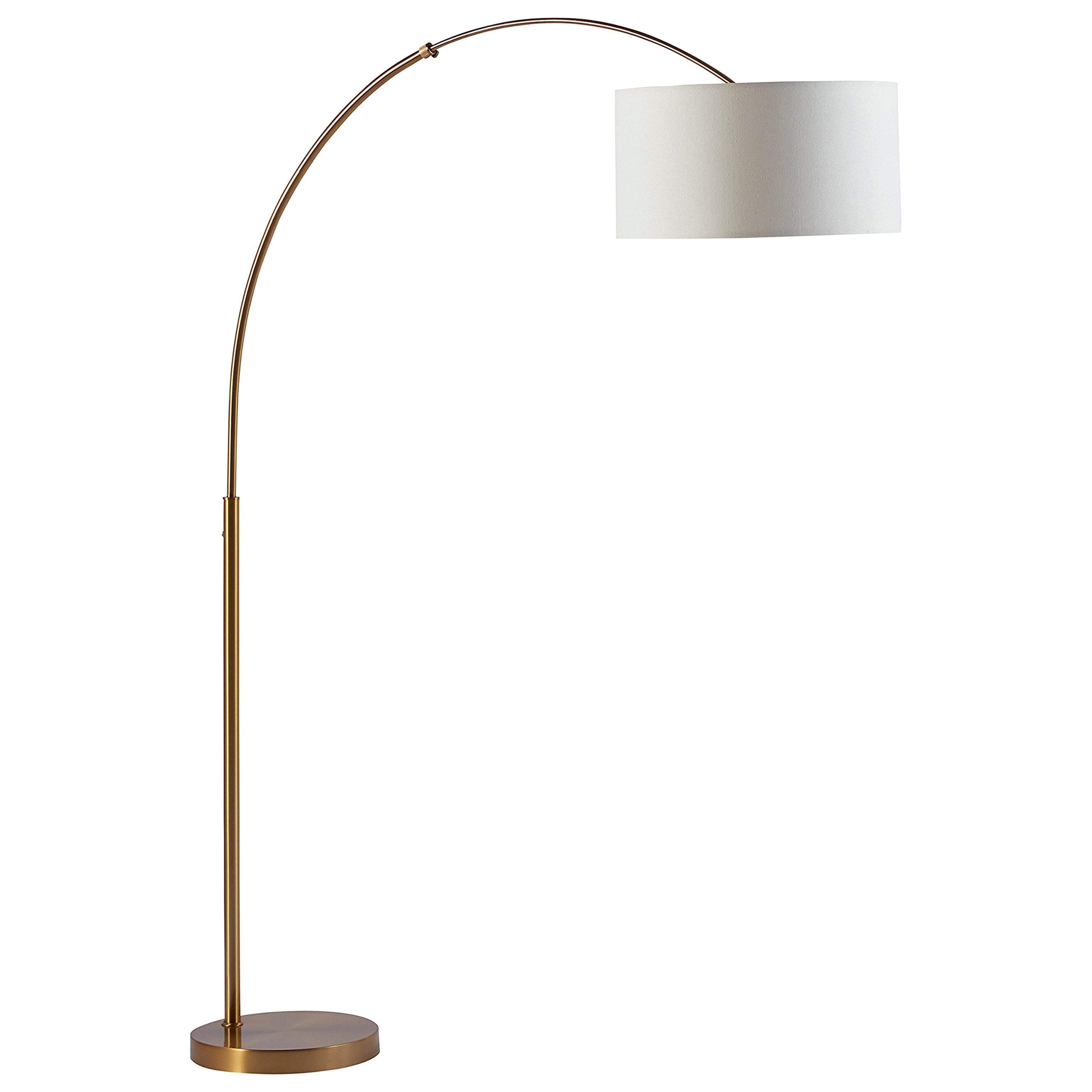 Brass Arc Floor Lamp with Marble Base