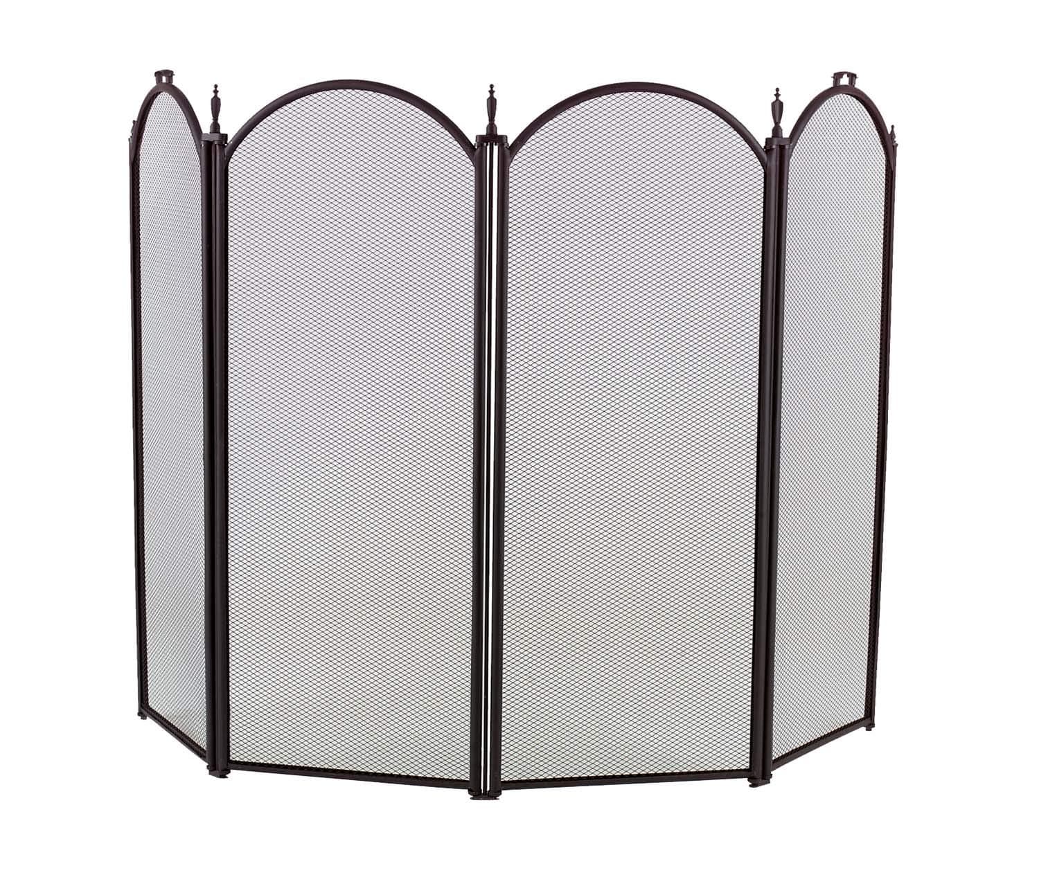 Arched Iron Fireplace Screen with Filigree