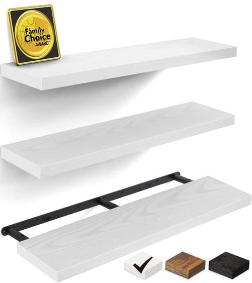 White Floating Shelves Set of 2, 36 in.
