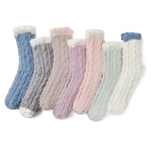 Azue Womens Fuzzy Socks 7-Pack