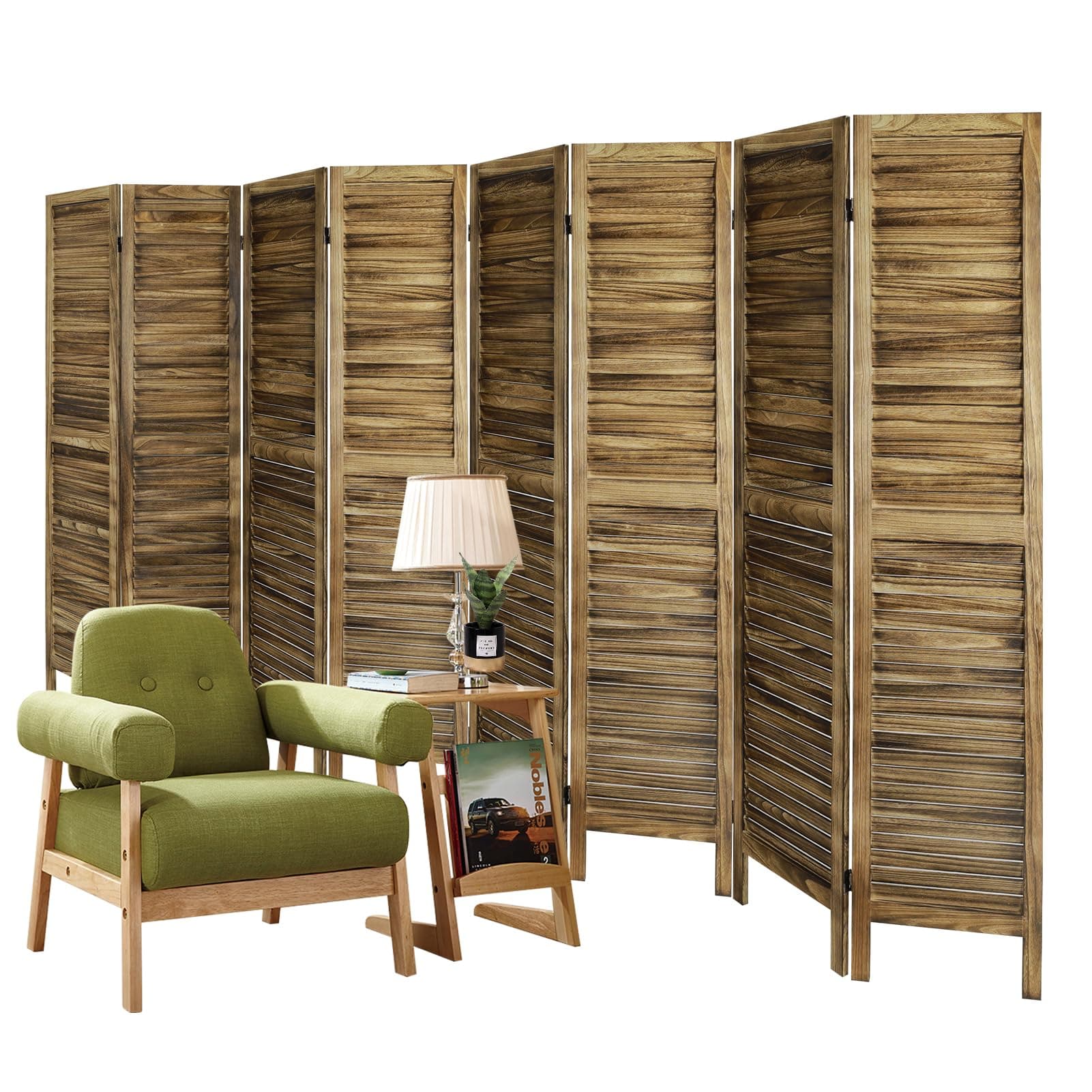 Babion 4 Panel Carved Wood Room Divider