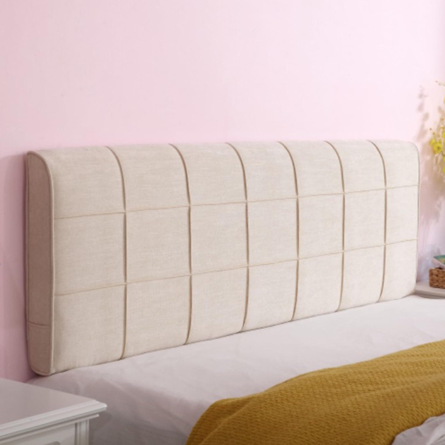 Bed Backrest Pillow Headboard Reading Cushion Removable Washable Cover