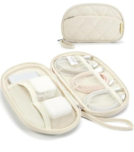 BAGSMART Cord Organizer Travel Cable Bag Beige
