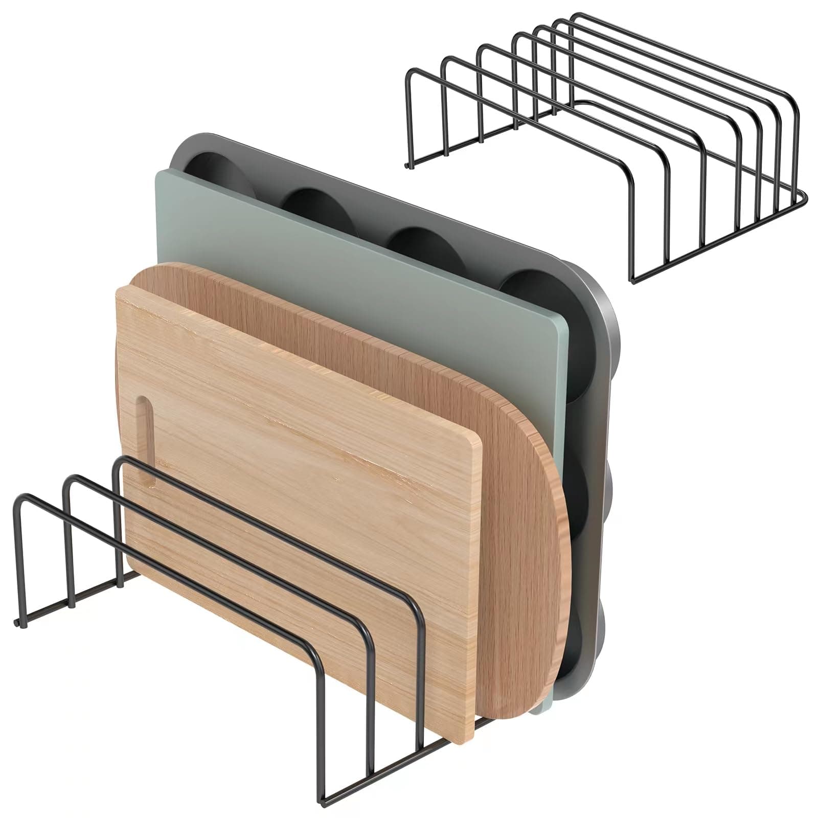 Magnetic Kitchen Rail with S-Hooks — 24-Inch