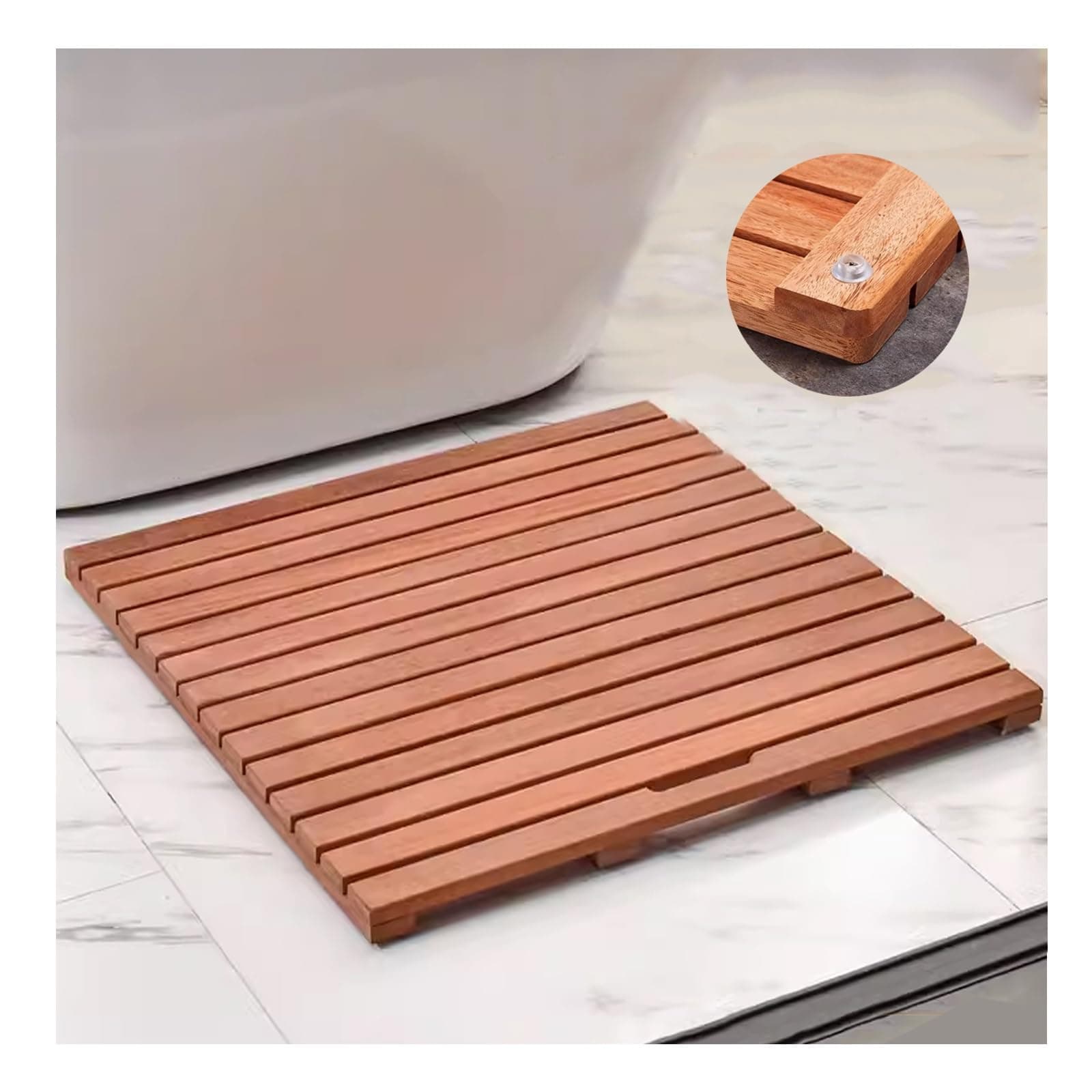 Bamboo Wooden Floor Mat for Shower and Bath