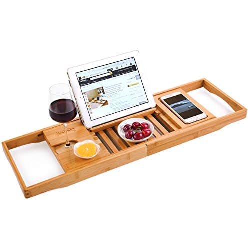 Bamboo Vanity Organizer Tray for Bathroom Counter