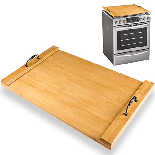 Bamboo Burner Cover Tray Set of 2