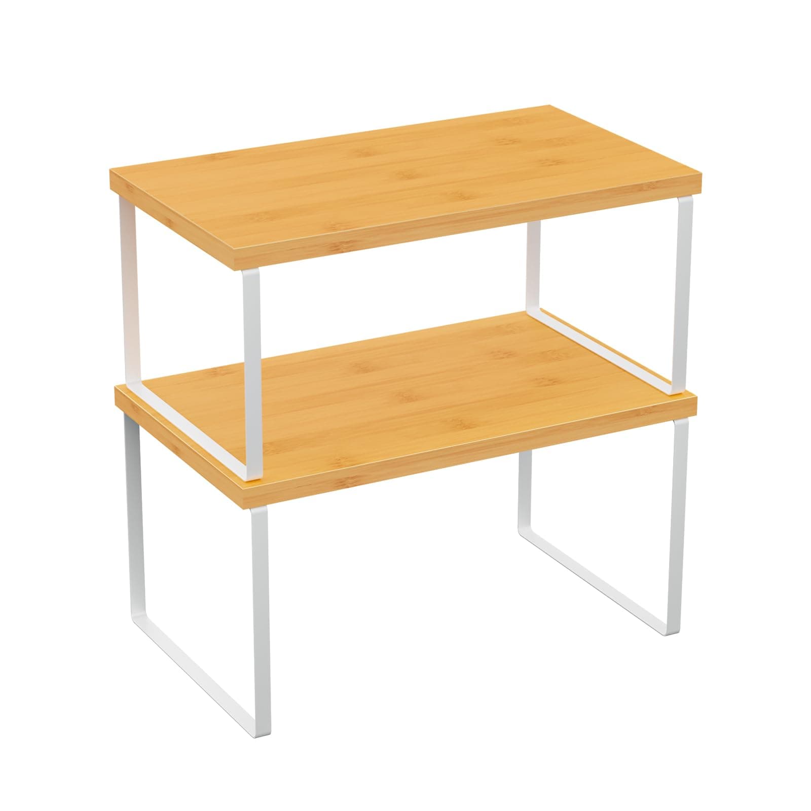 Bamboo Cabinet Shelf Riser Organizer