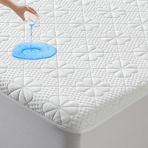 Bamboo Cooling Mattress Pad Queen Breathable Fitted