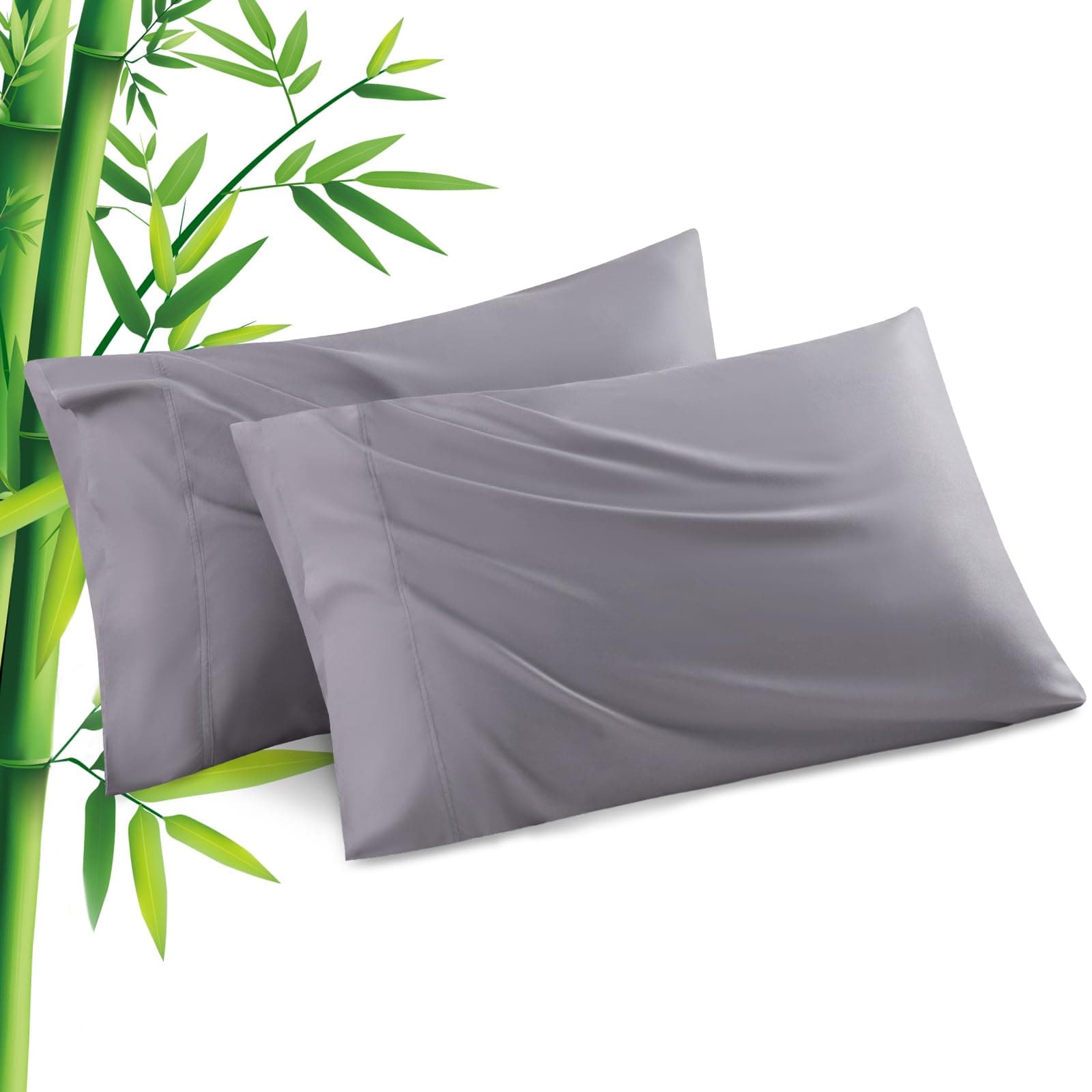 Bamboo Cooling Pillow Cases Queen Size 2 Pack