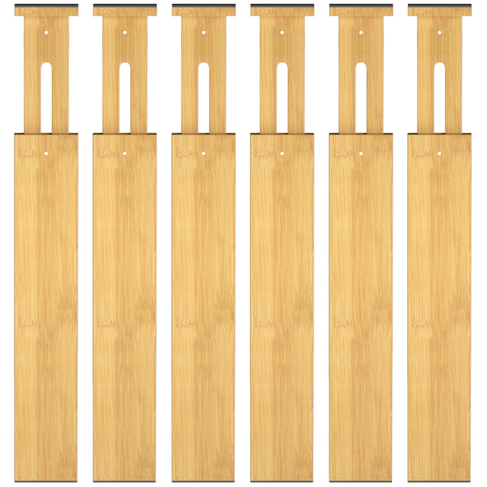 Bamboo Drawer Dividers Organizers — 4-Pack, 17-22 in.