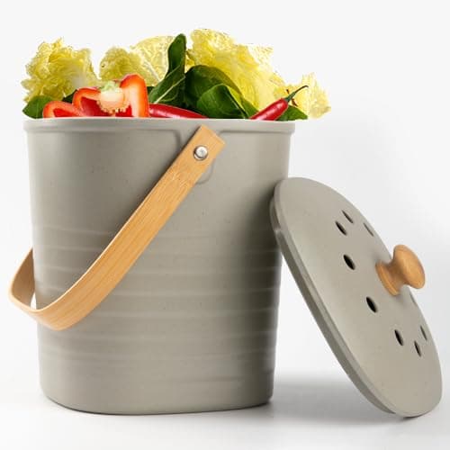 Bamboo Fiber Compost Bin with Charcoal Filter