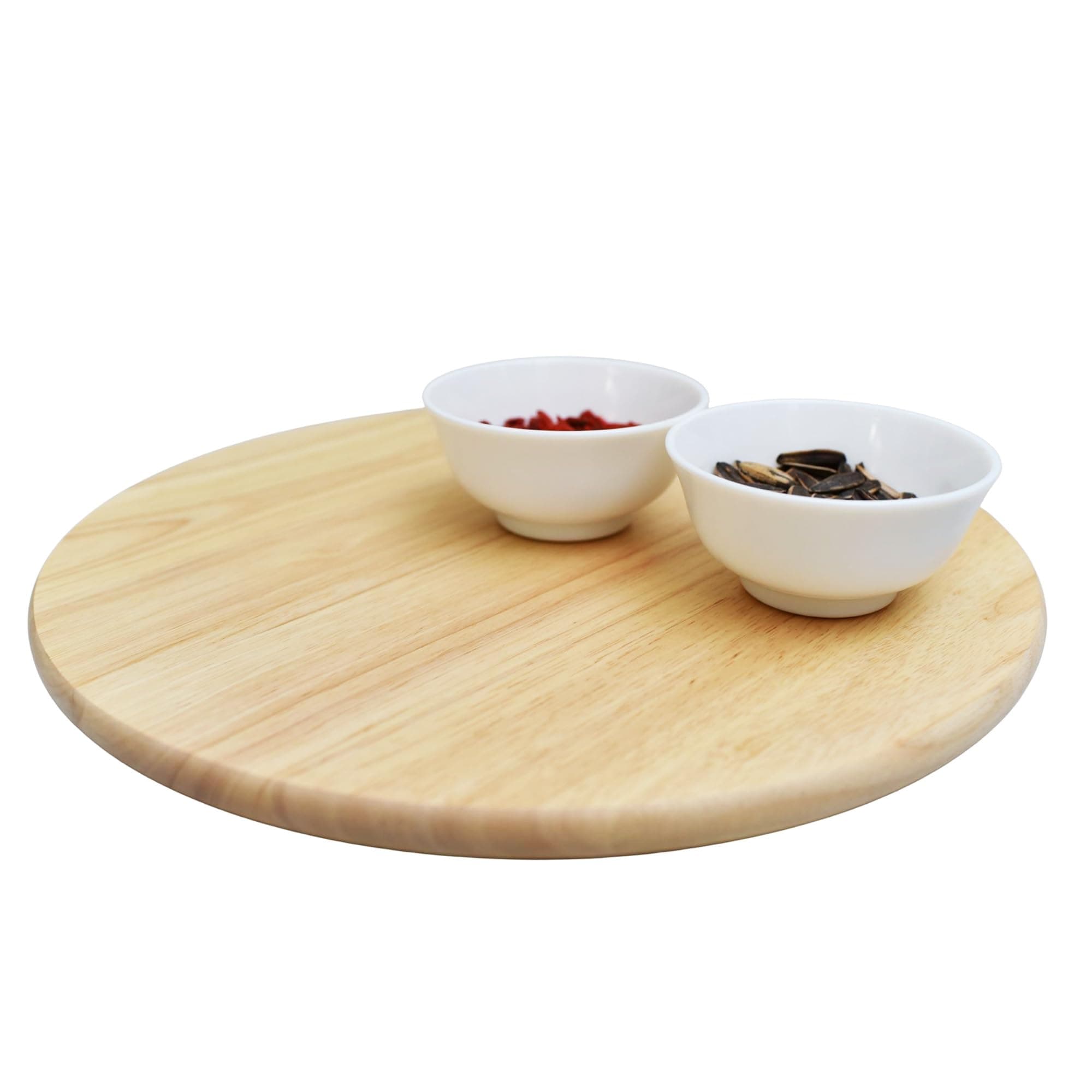 Bamboo Divided Lazy Susan Turntable with Compartments