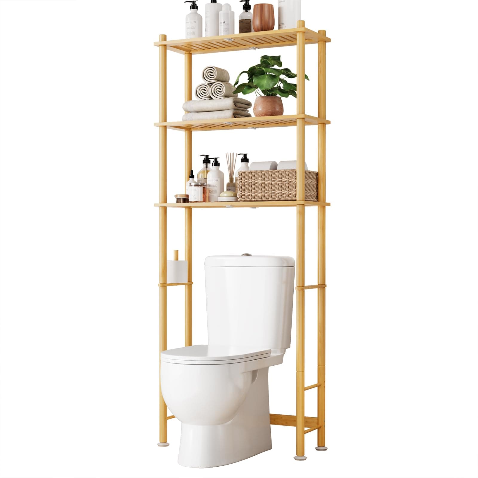 Bamboo Over-Toilet Shelf Freestanding