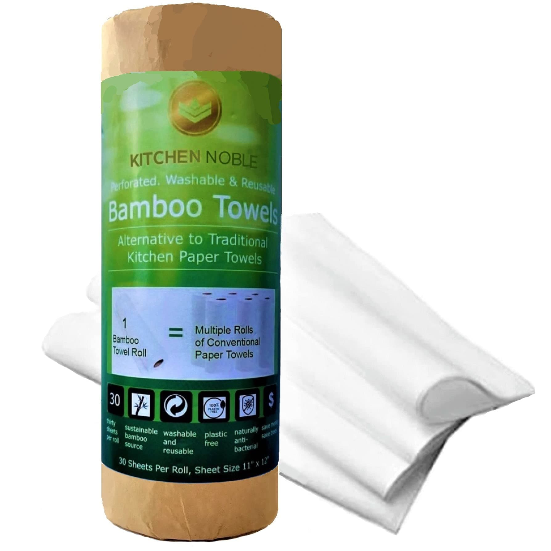 Bamboo Reusable Towel Roll (20-Pack)