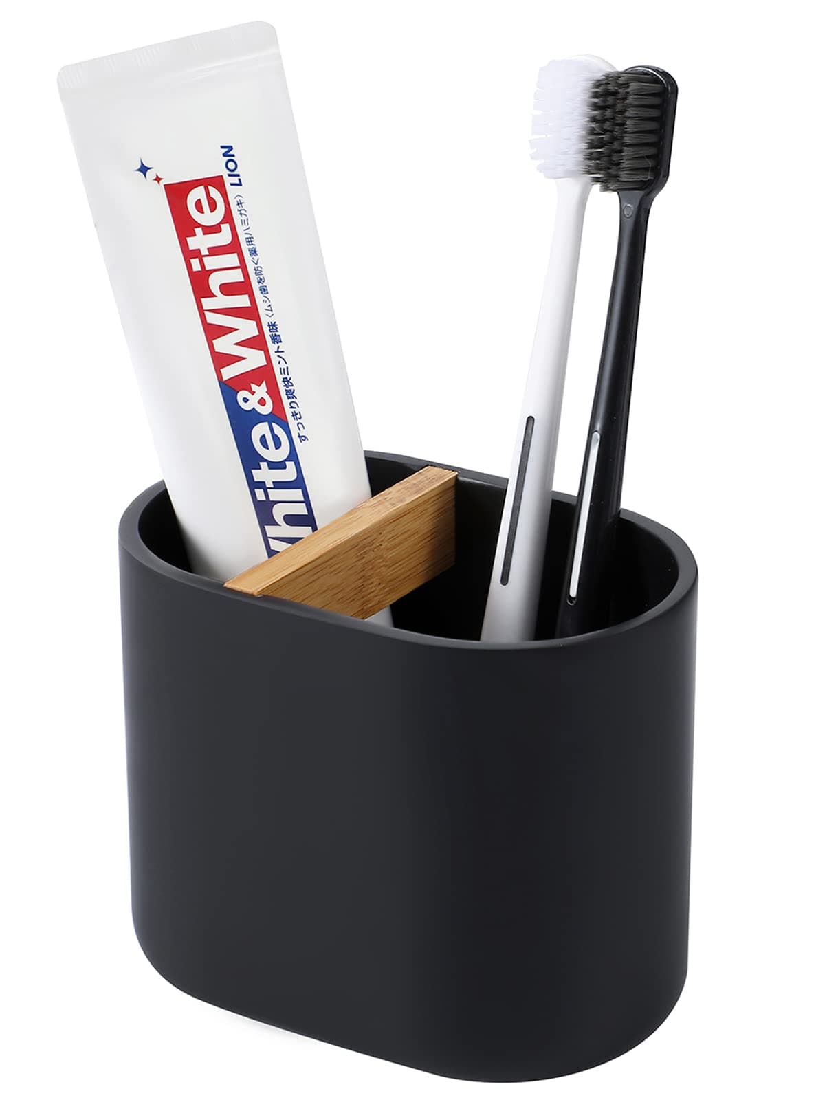 Bamboo Toothbrush Holder Countertop 5-Slot