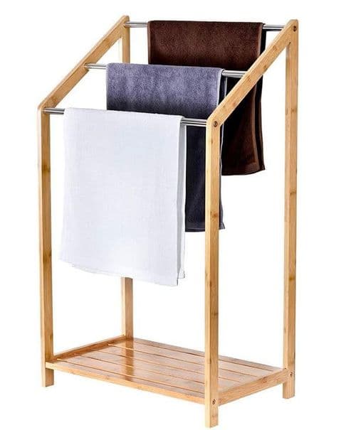 Bamboo Towel Ladder Rack Freestanding