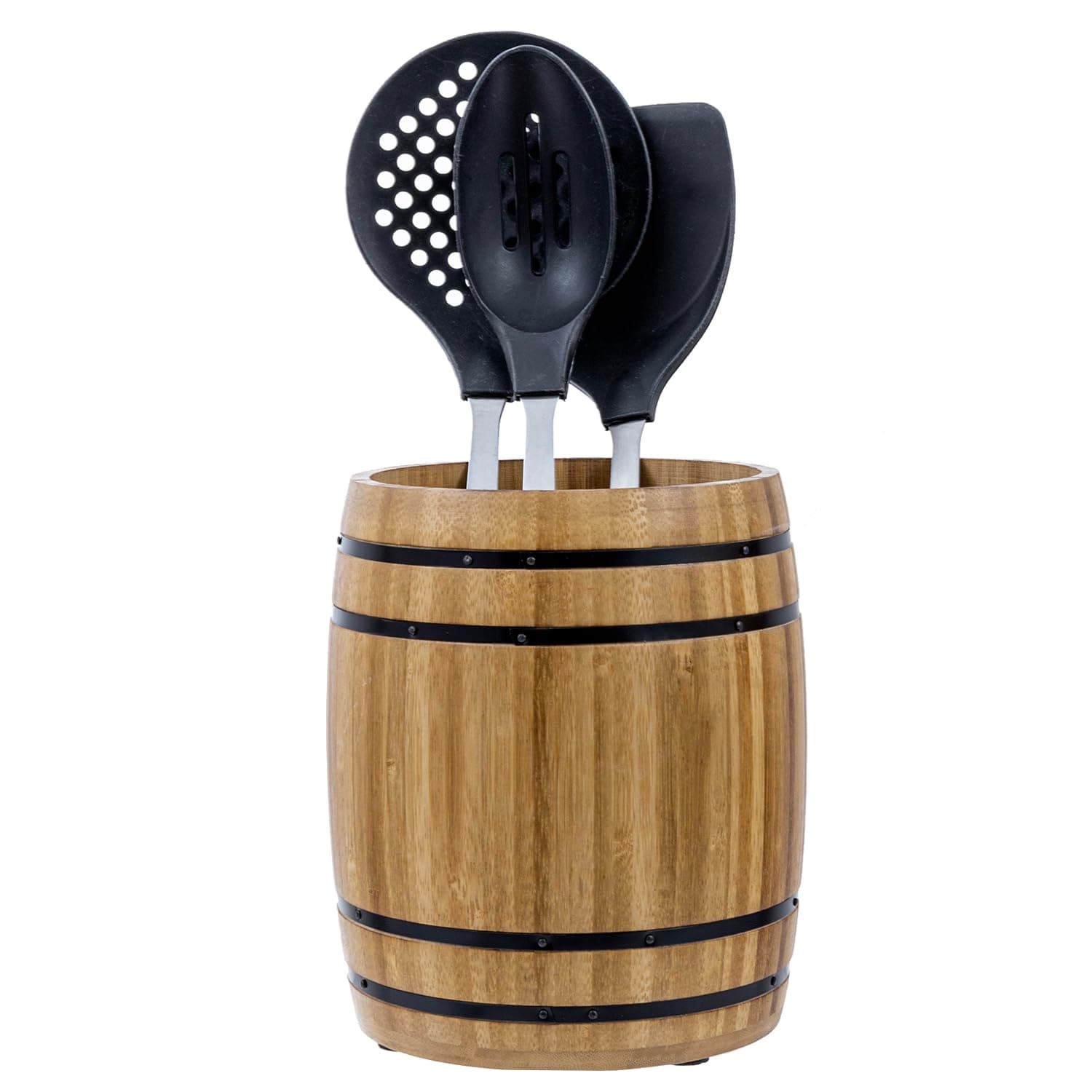 Bamboo Utensil Holder (Natural Finish)