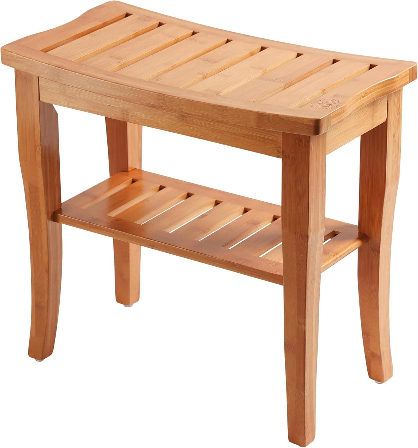 Bambusi 2-Tier Bamboo Shower Bench Spa Stool