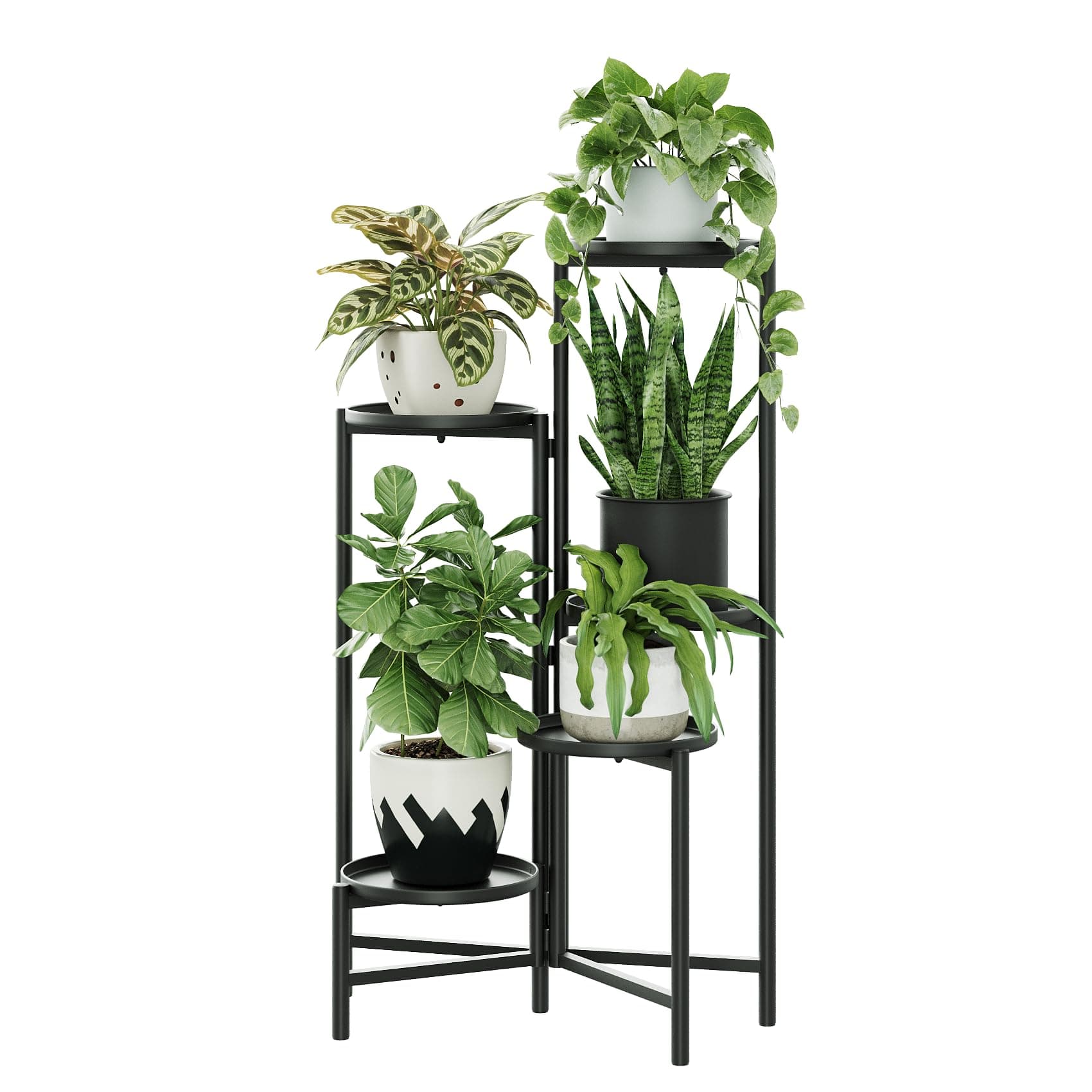 Bamworld Tall Corner Metal Plant Stand Outdoor