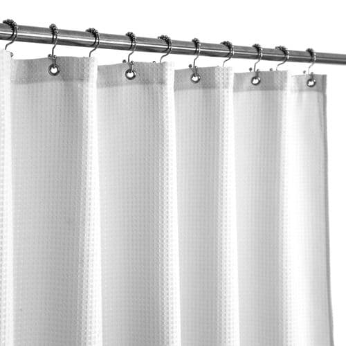 Barossa Design White Waffle Weave Shower Curtain