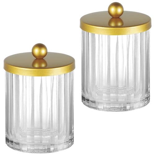 Bathroom Canister Set Glass 3-Piece