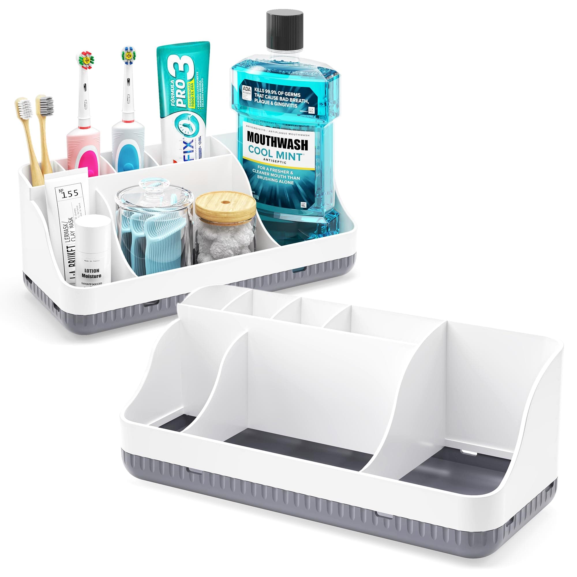 7-Slot Detachable Bathroom Counter Organizer