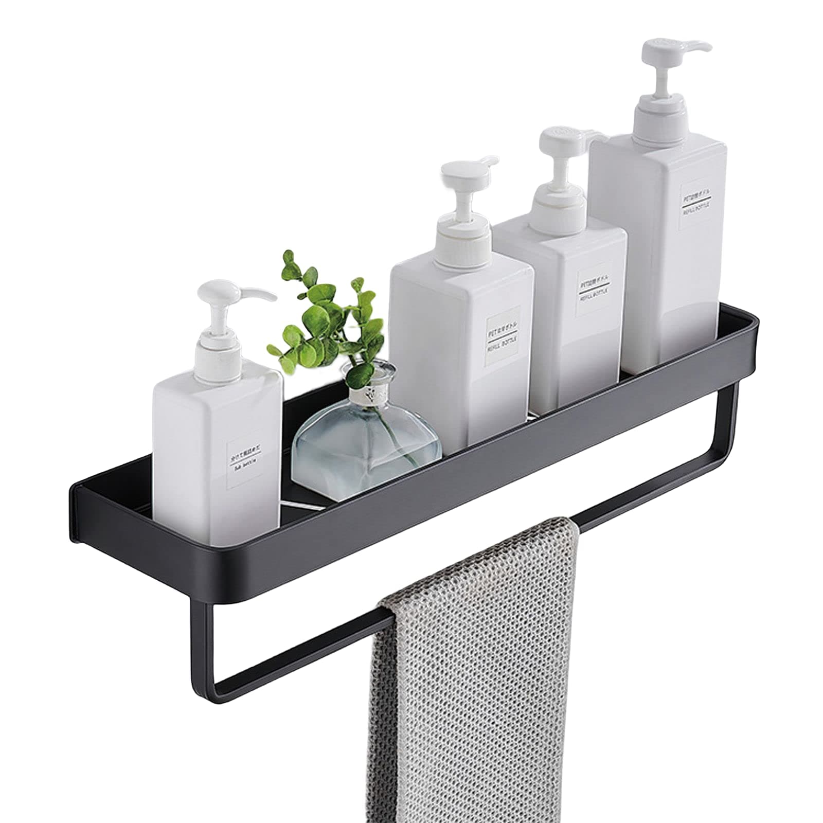 Bathroom Floating Shelf with Towel Bar