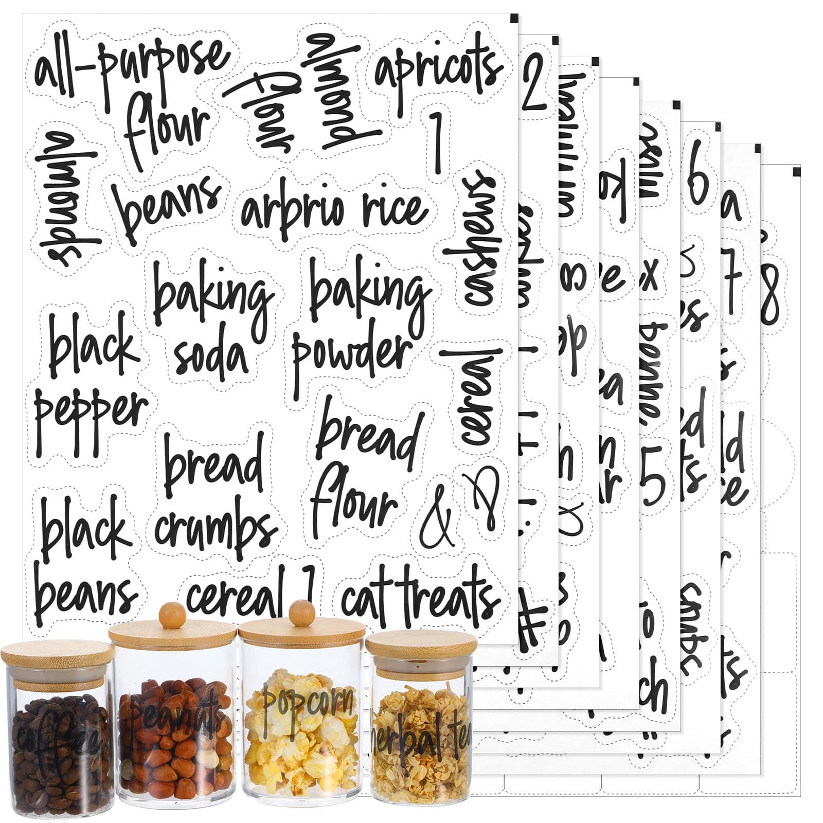 Pantry Bathroom Beauty Laundry Room Labels 323-Pack Clear Preprinted