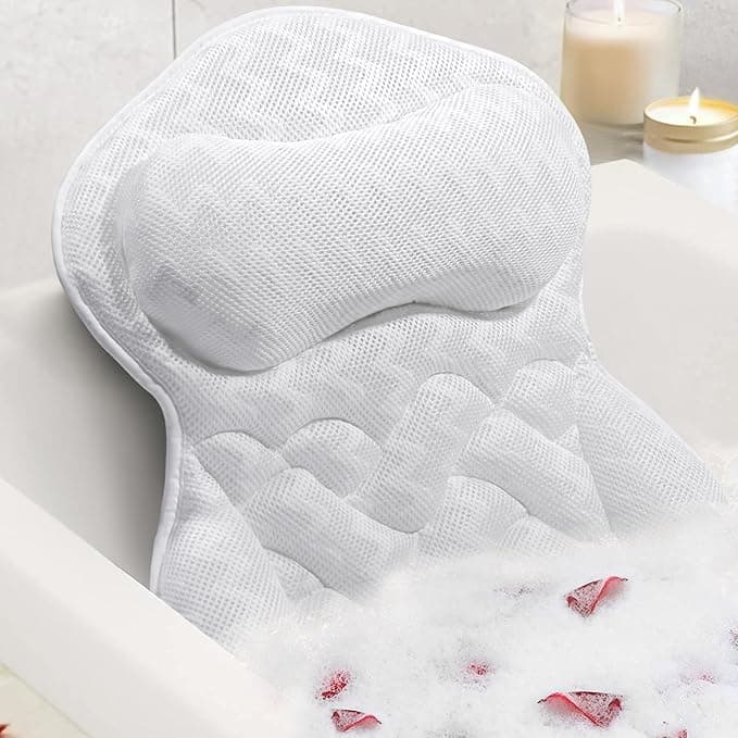 Non Slip Bath Pillow with 4 Large Suction Cups