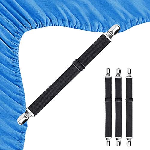 BEADNOVA Bed Sheet Straps 4-Pack Fitted Sheet Clips