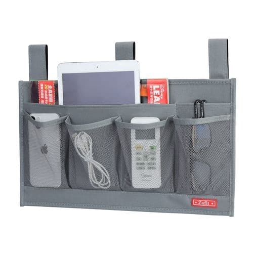 Bedside Caddy Organizer with Remote Pockets