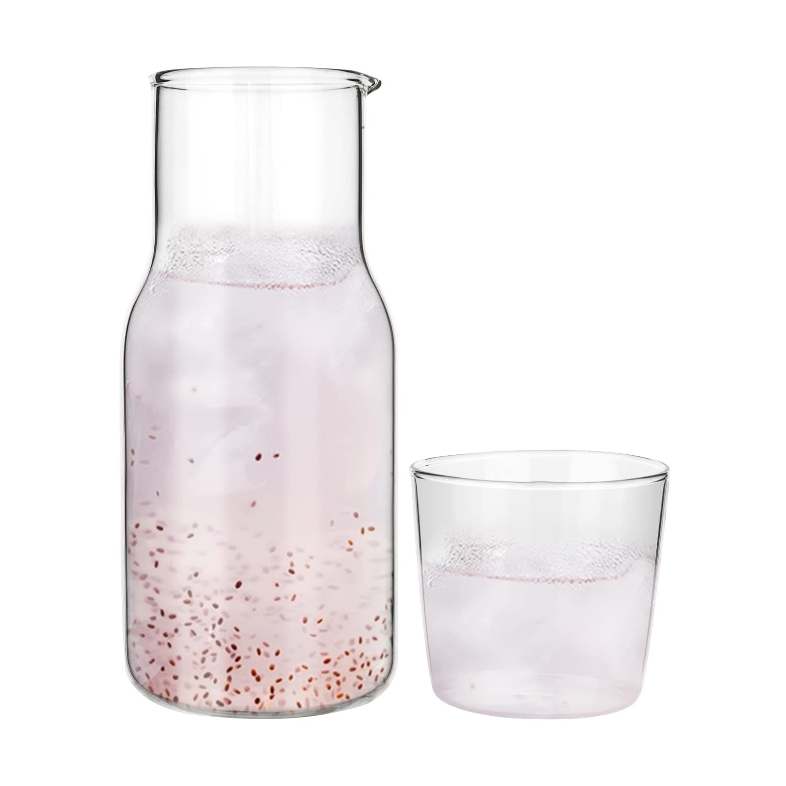 Glass Bedside Water Carafe with Tumbler