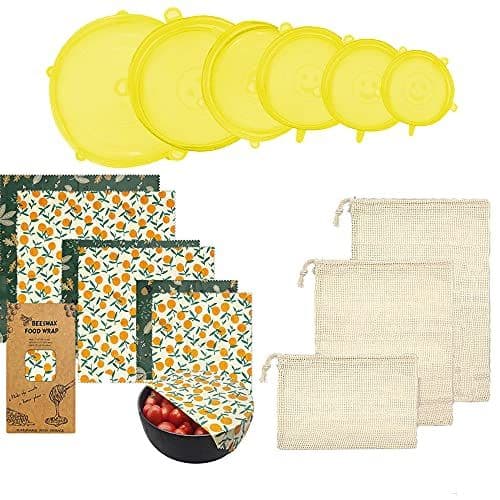 Reusable Beeswax Food Wraps Set of 6